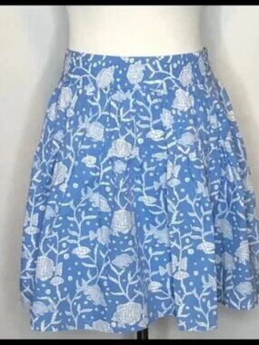 Vineyard Vines by Shep & Ian sea turtle blue white skirt XS ocean beach